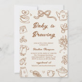 Invitation A Baby Is Brewing Coffee Baby Shower (Devant)
