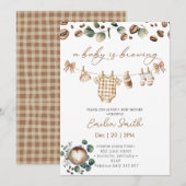 Invitation A Baby Is Brewing Coffee Baby Shower (Devant / Derrière)