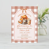 Invitation A Baby is Brewing Coffee Baby Shower Fall Autumn (Debout devant)