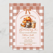 Invitation A Baby is Brewing Coffee Baby Shower Fall Autumn (Devant / Derrière)