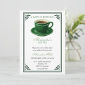 Invitation A Baby Is Brewing Coffee Cup Baby Shower (Debout devant)