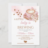 Invitation A Baby Is Brewing Oh Baby Coffee Beans Baby Shower (Devant)