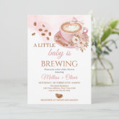 Invitation A Baby Is Brewing Oh Baby Coffee Beans Baby Shower (Debout devant)