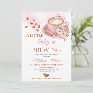 Invitation A Baby Is Brewing Oh Baby Coffee Beans Baby Shower