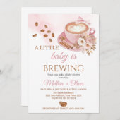 Invitation A Baby Is Brewing Oh Baby Coffee Beans Baby Shower (Devant / Derrière)