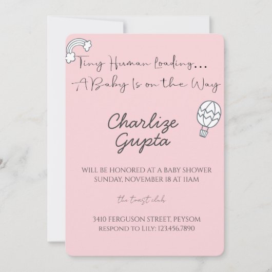 Invitation A Baby Is on the Way Baby Shower (Devant)