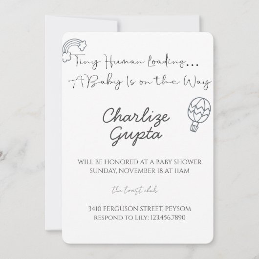 Invitation A Baby Is on the Way Baby Shower  (Devant)