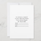Invitation à Baby Shower (Dos)