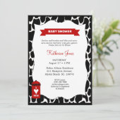 Invitation à Baby shower à thème Neutre Vache (Debout devant)