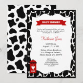 Invitation à Baby shower à thème Neutre Vache (Devant / Derrière)