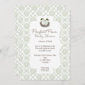 Invitation à Baby shower jumeaux Parfait (Devant / Derrière)