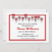 Invitation à ballons de finition rouge (Devant)