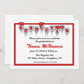 Invitation à ballons de finition rouge (Devant / Derrière)