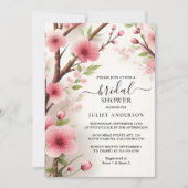 Invitation À Bamboo rose Sakura cerise Fête des mariées en fl (Devant)