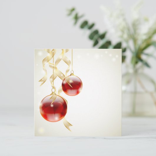 Invitation à baubles rouges (Debout devant)