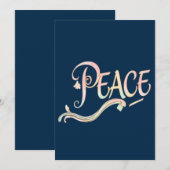 Invitation A beautiful, flowing script of the word "Peace" fe (Devant / Derrière)