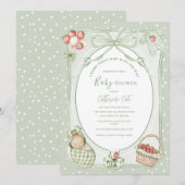 Invitation A Berry Sweet Baby Cute Baby Shower (Devant / Derrière)