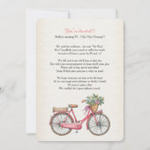 Invitation à bicyclette rose Customisée (Devant)