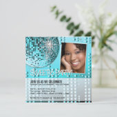 Invitation à bille Disco Sweet sixteen (Debout devant)