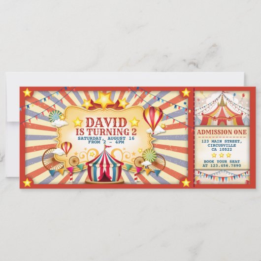 Invitation à billets pour l'anniversaire du Cirque (Devant)