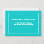 Invitation à billets pour le Carnaval du Cirque (Dos)