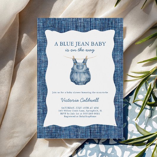 Invitation A Blue Jean Baby Denim Baby Shower