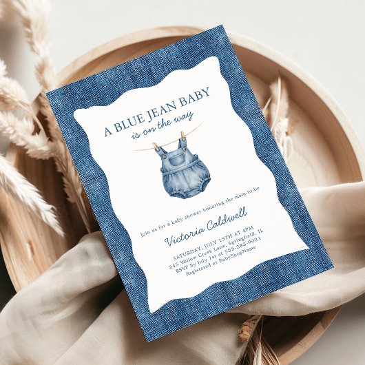 Invitation A Blue Jean Baby Denim Baby Shower