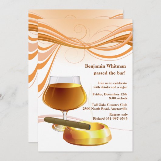 Invitation à boire et à fumer un cigare (Devant / Derrière)