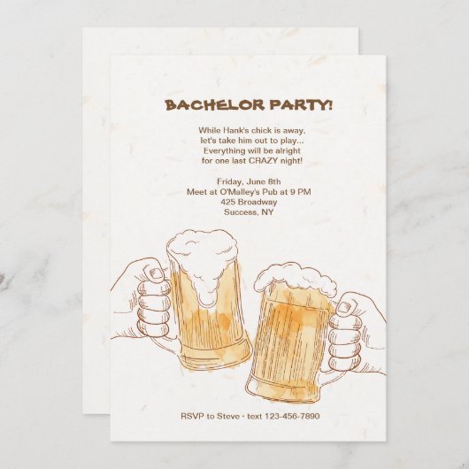 Invitation à boire une bière (Devant / Derrière)