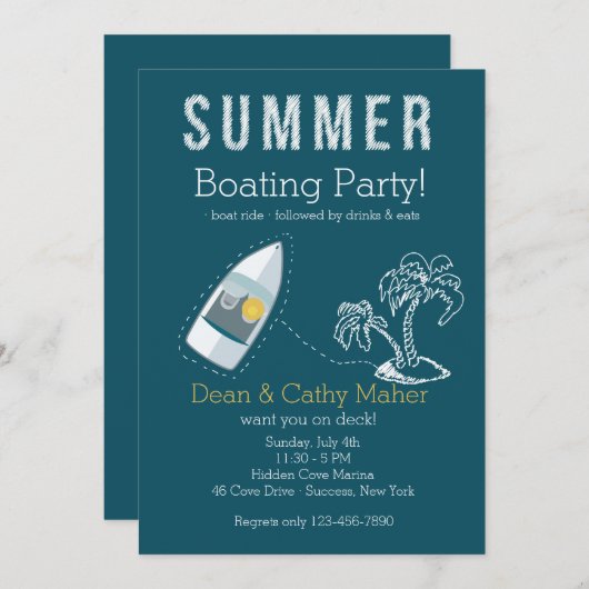 Invitation à bord d'un bateau (Devant / Derrière)