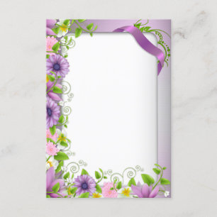 Invitation à bordure florale violette