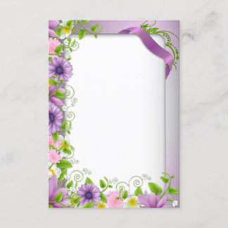 Invitation à bordure florale violette