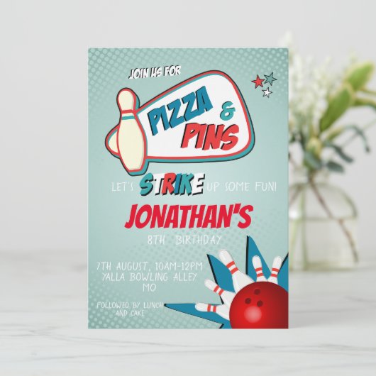 Invitation à bowling pour les garçons, (Debout devant)