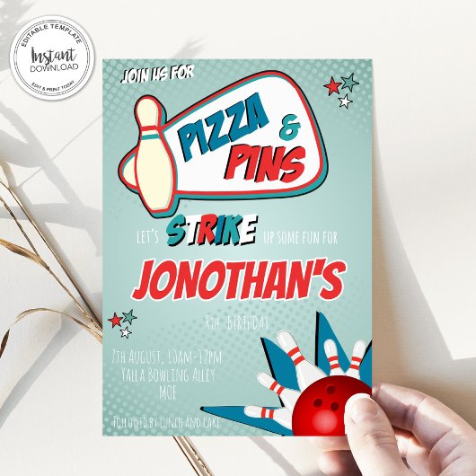 Invitation à bowling pour les garçons,
