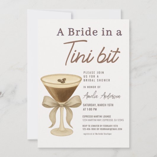 Invitation A Bride in a Tini Bit Bridal Shower (Devant)