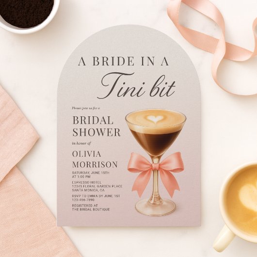 Invitation A Bride in a Tini Bit Martini Bridal Shower
