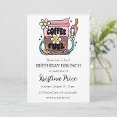 invitation à brunch d'anniversaire fleuri (Debout devant)