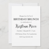 invitation à brunch d'anniversaire fleuri (Dos)
