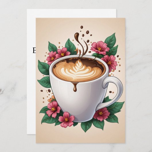 invitation à brunch d'anniversaire fleuri (Devant / Derrière)