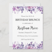 invitation à brunch d'anniversaire fleuri (Devant)