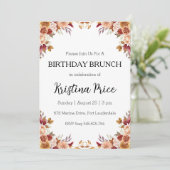 invitation à brunch d'anniversaire fleuri (Debout devant)