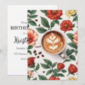 invitation à brunch d'anniversaire fleuri (Devant / Derrière)