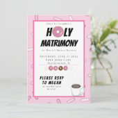 Invitation à Brunch de Donut Rose Double Personnal (Debout devant)