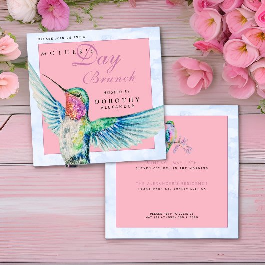 Invitation à Brunch de la Fête des Mères de Colibr