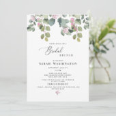Invitation à Brunch de la nuptiale rose Eucalyptus (Debout devant)
