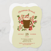Invitation à Brunch de Noël Floral (Devant / Derrière)