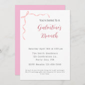 Invitation à Brunch de Pink Bow Galentine (Devant / Derrière)