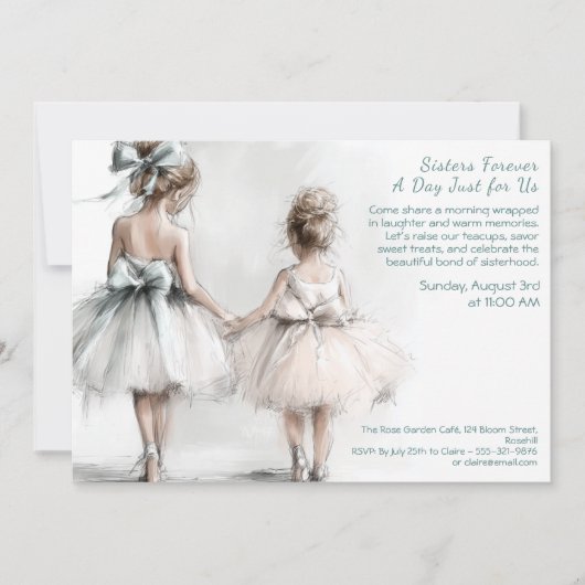 Invitation à Brunch de Soeur - Pastel Art (Devant)