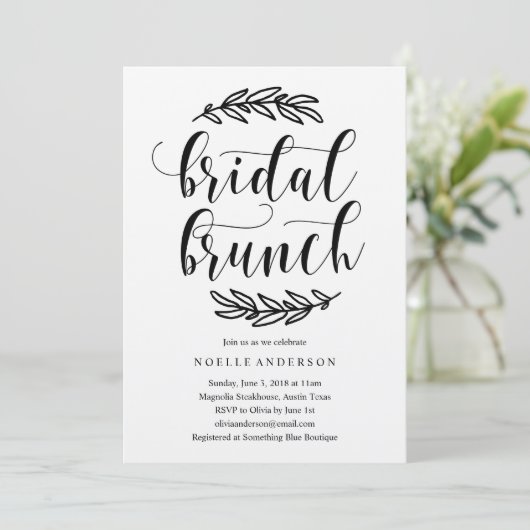 Invitation à Brunch Fête des mariées rustique (Debout devant)