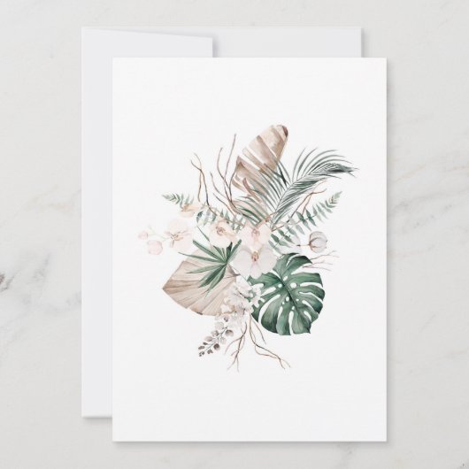 Invitation à Brunch nuptial de Monstera d'orchidée (Dos)